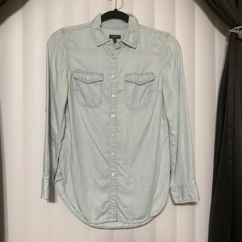 Talbots light denim long sleeve shirt, button down